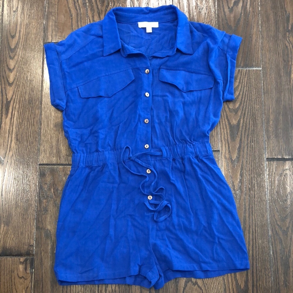 She + Sky blue romper size large